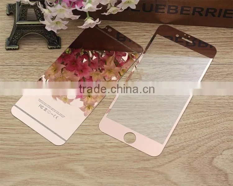Colorful Tempered glass mirror screen protector for iphone6 Plating mirror screen cover