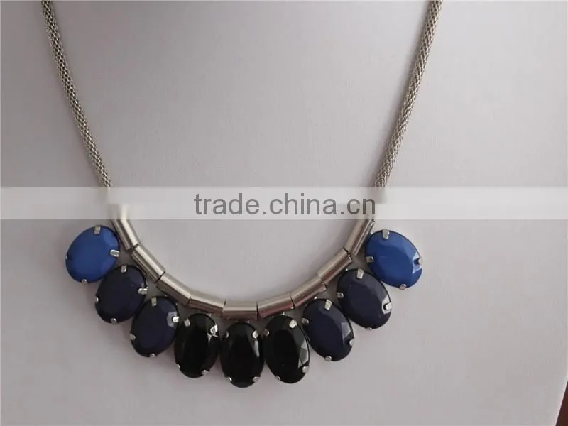 White gold plated necklace, high quality crystal pendant necklace