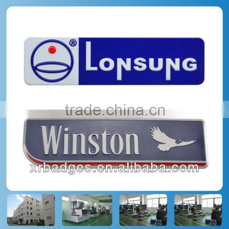 Metal sign like sticker labels for company name