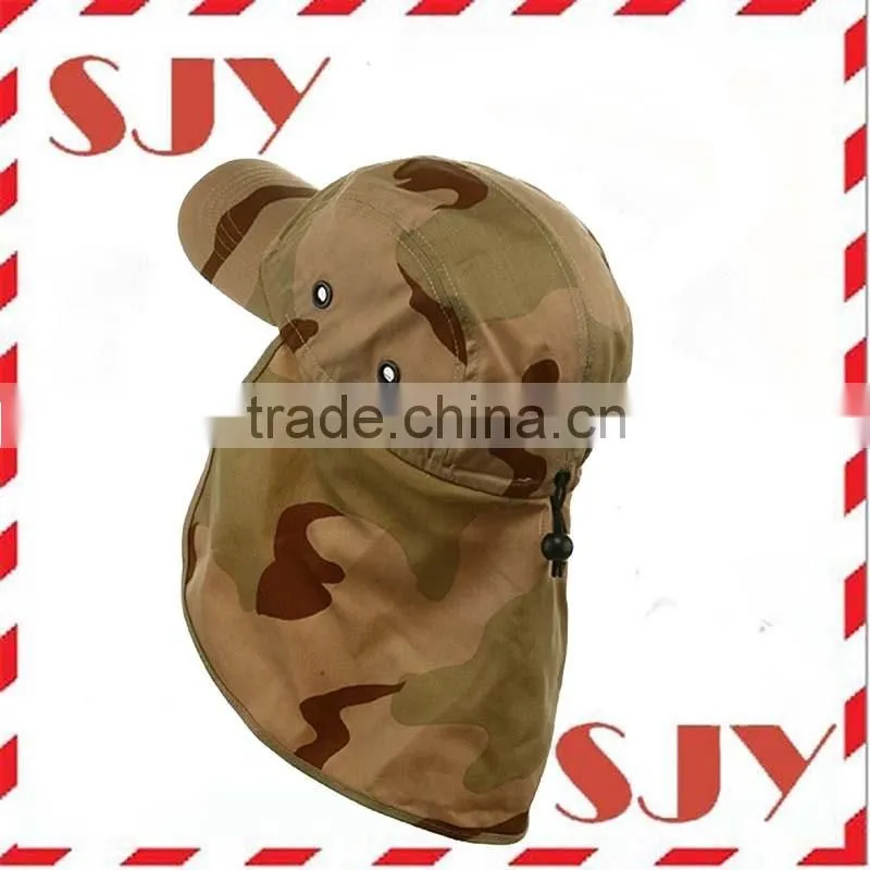 Digital camo flap hats with neck protection
