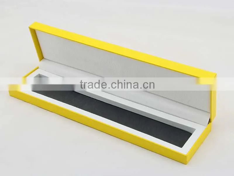 Custom Luxury jewelry box packaing with satin lining in yellow