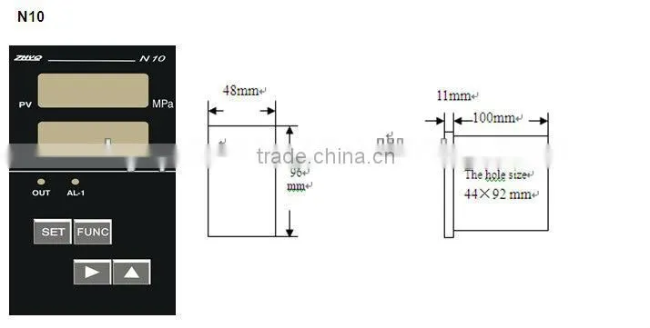 panel Digital Pressure and Temperature indicator