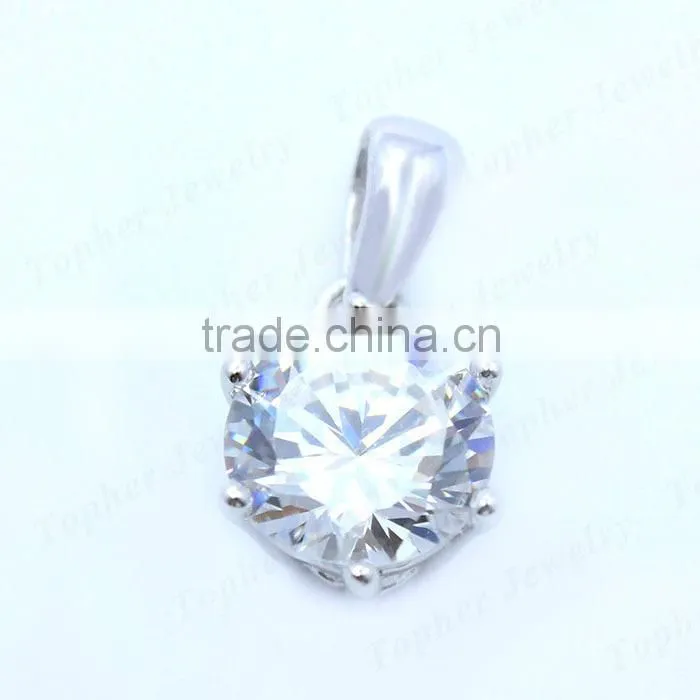 Wholesale 925 sterling silver single stone pendant