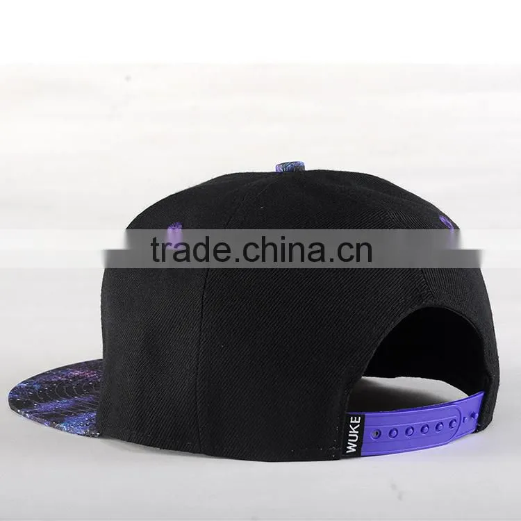 2015 custom design 100%acrylic plain black snapback wholesale
