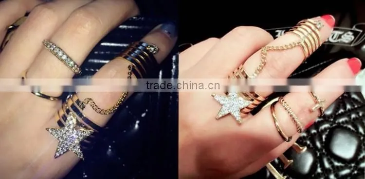 Stone jewelry rings five-pointed star sex ring