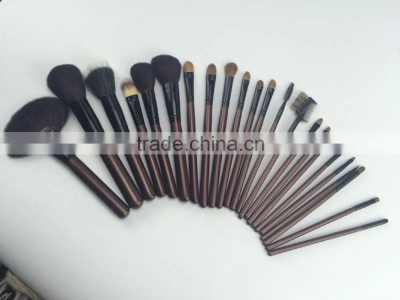 Beauty new brown cosmetic brushes tools rhinestone Goat Hair Face 24pcs Professional Makeup Brushes Sets