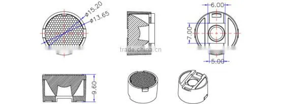 lens 15/30/45/60/90 degree for wall washer light match cree Imitation lumens LED