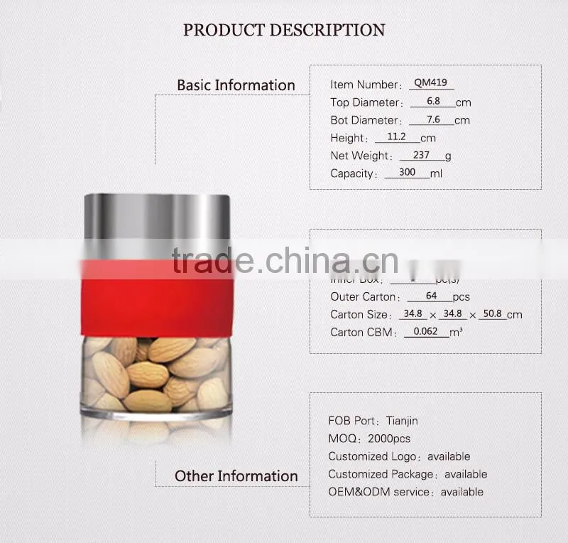 100ml Kitchen Food Storage Glass Jar QM419