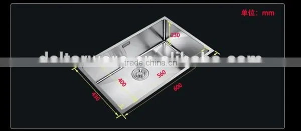 Handmade Square Kitchen Sink High Quality_Sinlg Stainless Steel Kitchen Sink_Cheap Kitchen Sink 600*430mm