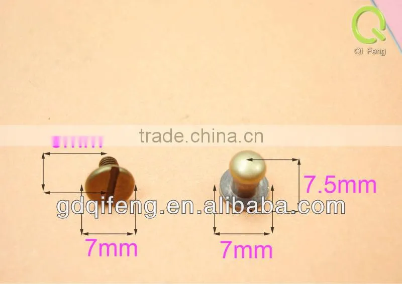 wheel for suitcase new design Decoration Handbag brass stud button 5mm