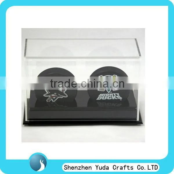 Acrylic Triple Puck Display case , acrylic hockey display case