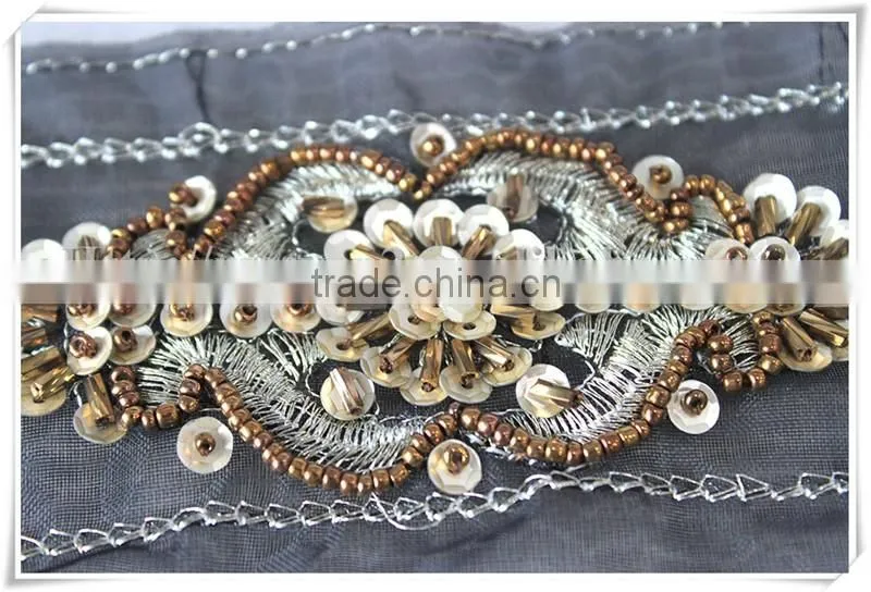 High quality embroidery gold thread Garments accessories decorative Beaded trim
