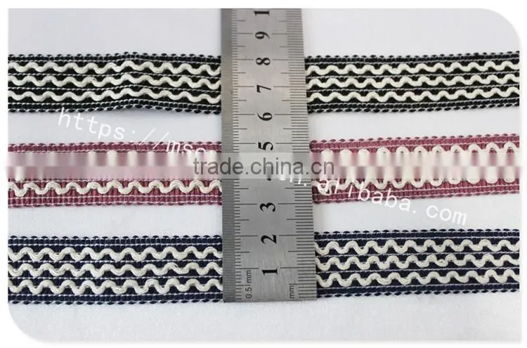 High qualoity 2cm width wave embroidery elastic webbing wholesale