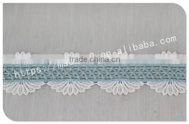 Hot selling 7cm width 2 colors embroidery trims for curtains wholesale