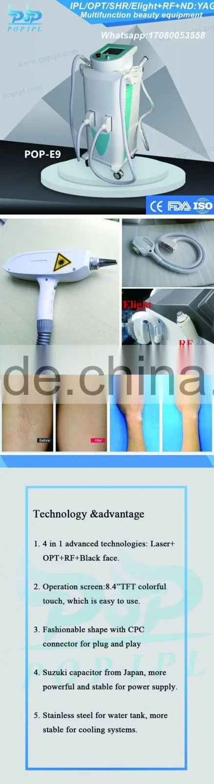 3300w hair removal 3 in 1 E light/IPL/OPT/ SHR + RF + Nd yag laser multi-functional beauty equipment Ipl machina3300W ipl laser