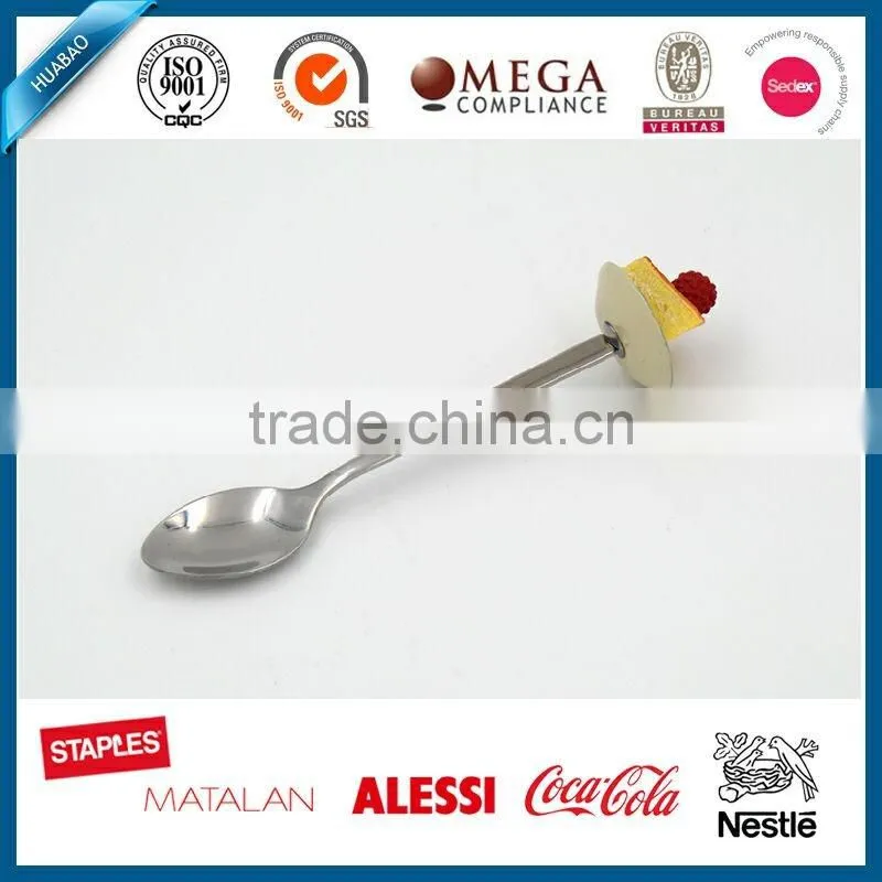 Customized designs products stainless steel cutlery with polyresin head, alloy for cutlery, ice cream design for children