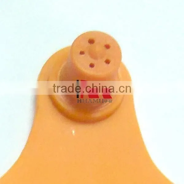 TPU orange cattle ear tag 78*56 mm metal pin