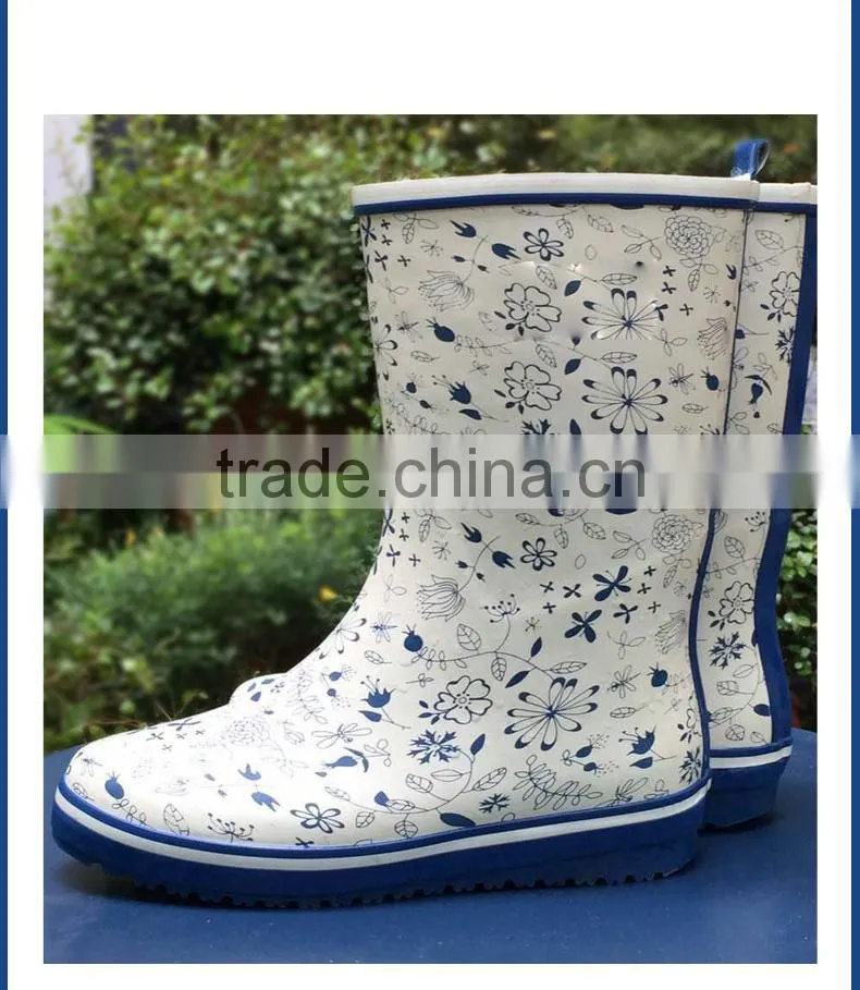 Girls Folding Water Nature Rubber Rain Boots