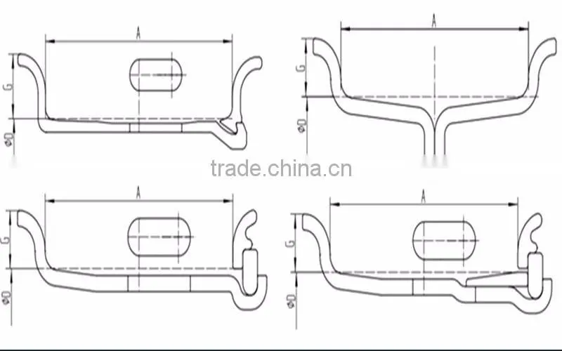Small Tube Forklift Steel Wheel Rim 12inch with Stength Material