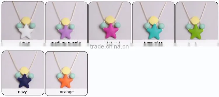 Fashion FDA mom wearing silicone bond teether pendant