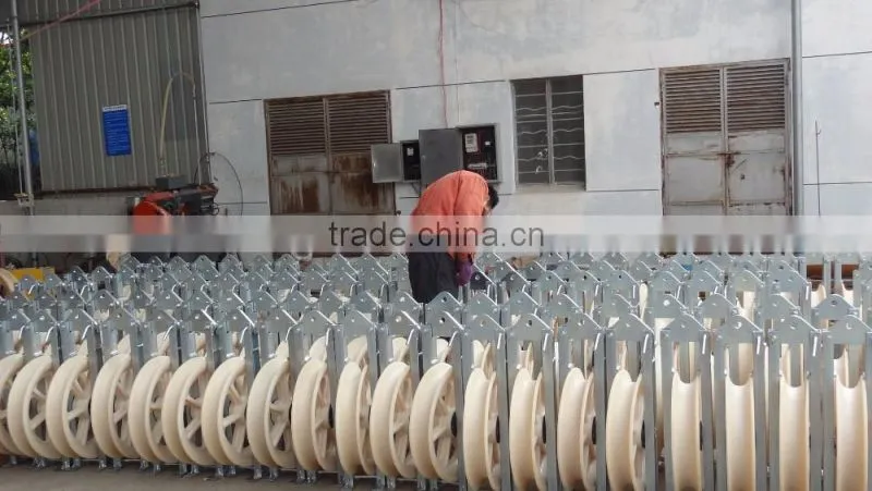 5 Bundled Cable / OPGW Conductor Pulley for Power Line Construction 800mm2 , Rubber Covered