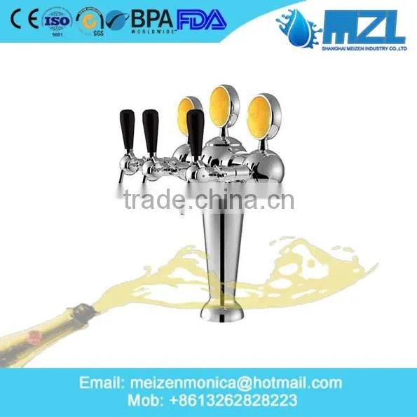 China supplier U shape diffrent ways brass draft Beer Tower dispenser with good quality