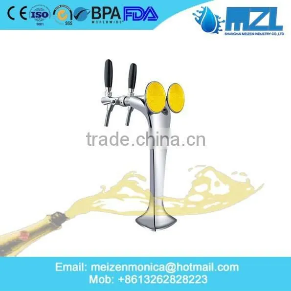 China supplier U shape diffrent ways brass draft Beer Tower dispenser with good quality