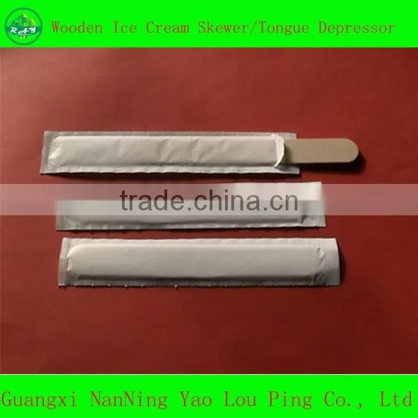 Hot Sell 114mm Individually Wrapped With Paper Ice Cream Spoon
