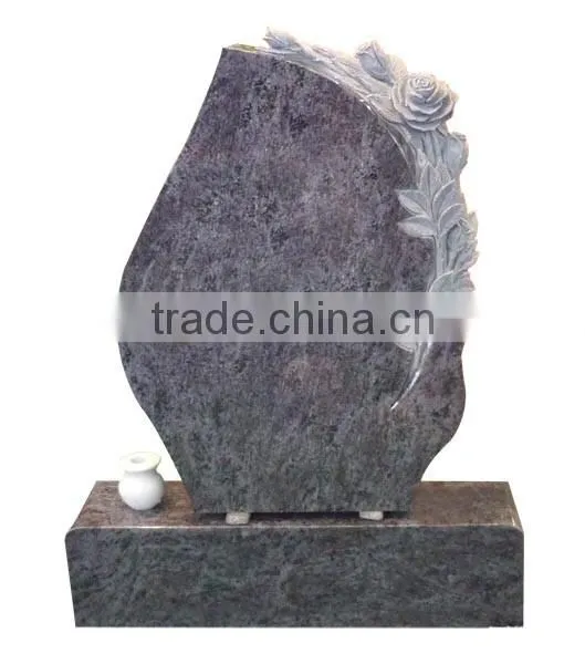 Pink granite heart shaped cemetery headstones