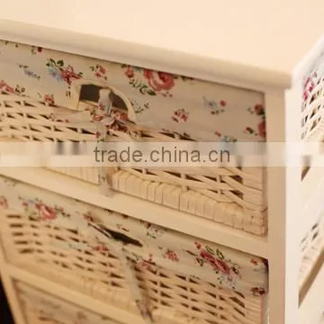 handmade neat with 4 tiers drawers white wicker drawer bathroom cabinet wicker cabinet