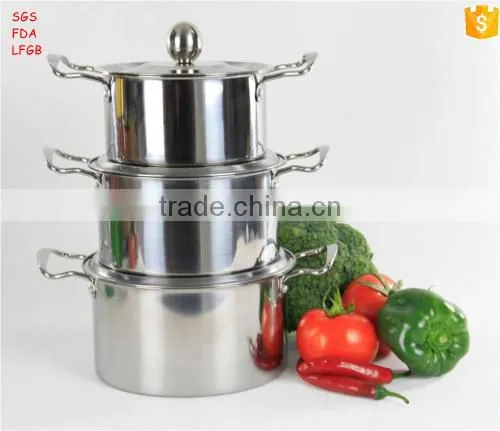 stainless steel sacue pot 3pcs set