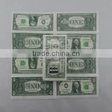 3 ply US dollar printed pocket recycled tissue paper