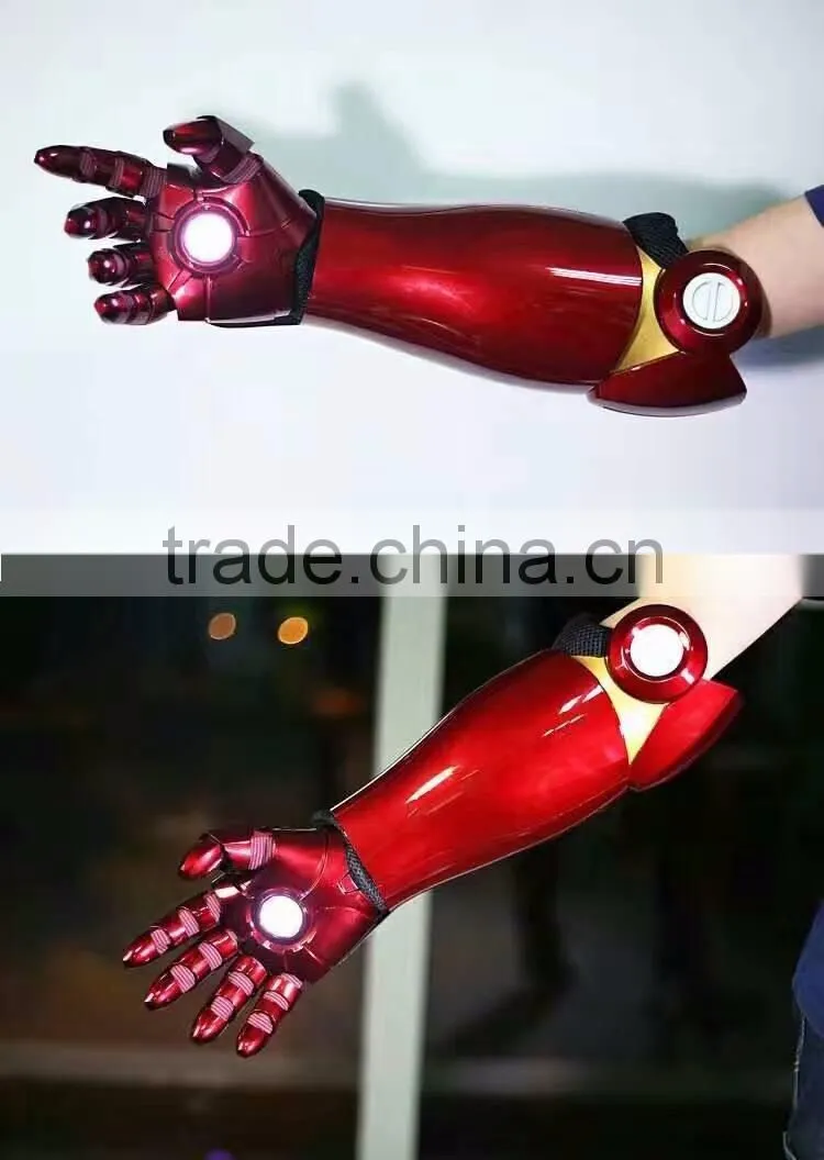 New arrival cool ironman arm 1:1 wearable MK7 Flashing Light Arm gloves,Cosplay Costume Remote Control Gloves With LED Light