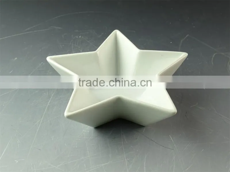 Wholesale Star shape white ceramic bake plate for daily use
