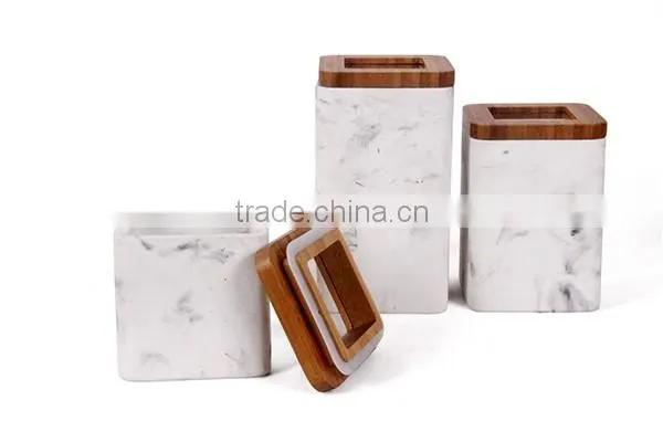 factory directly sale marble yellow kitchen canisters