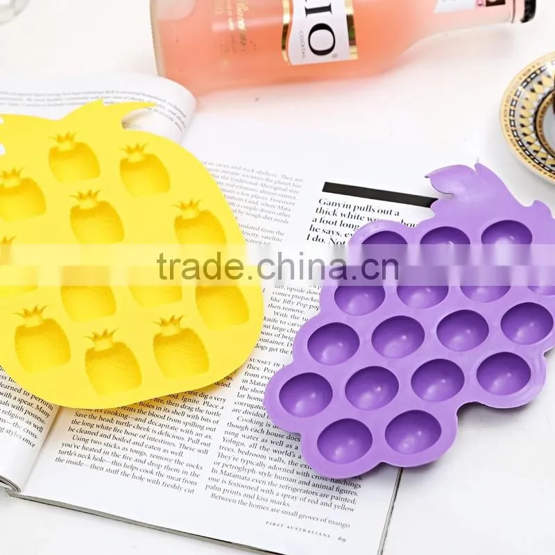 2016 summer hot selling silicone fruit ice cube tray