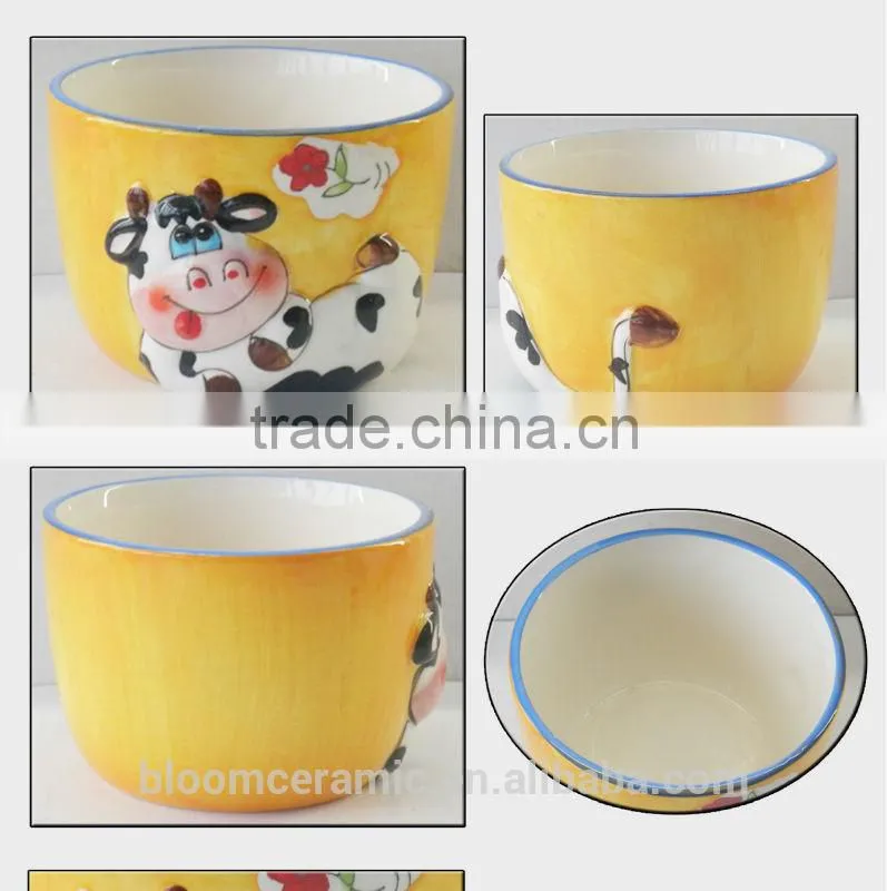easy taking ceramic cute cow bowl