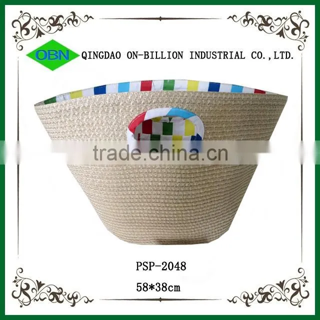 Cheap wholesale paper beach natural wheat straw bag