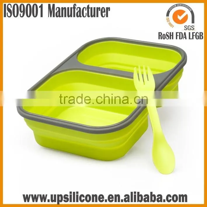 Small Microwave Safe Collapsible Salad Containers Silcone Lunch Box