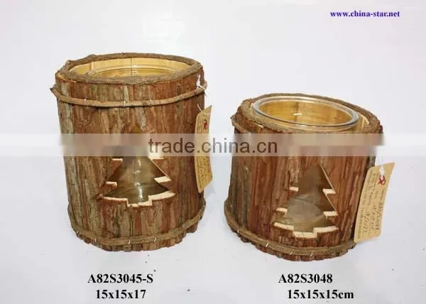 home decor wood lantern with star hole