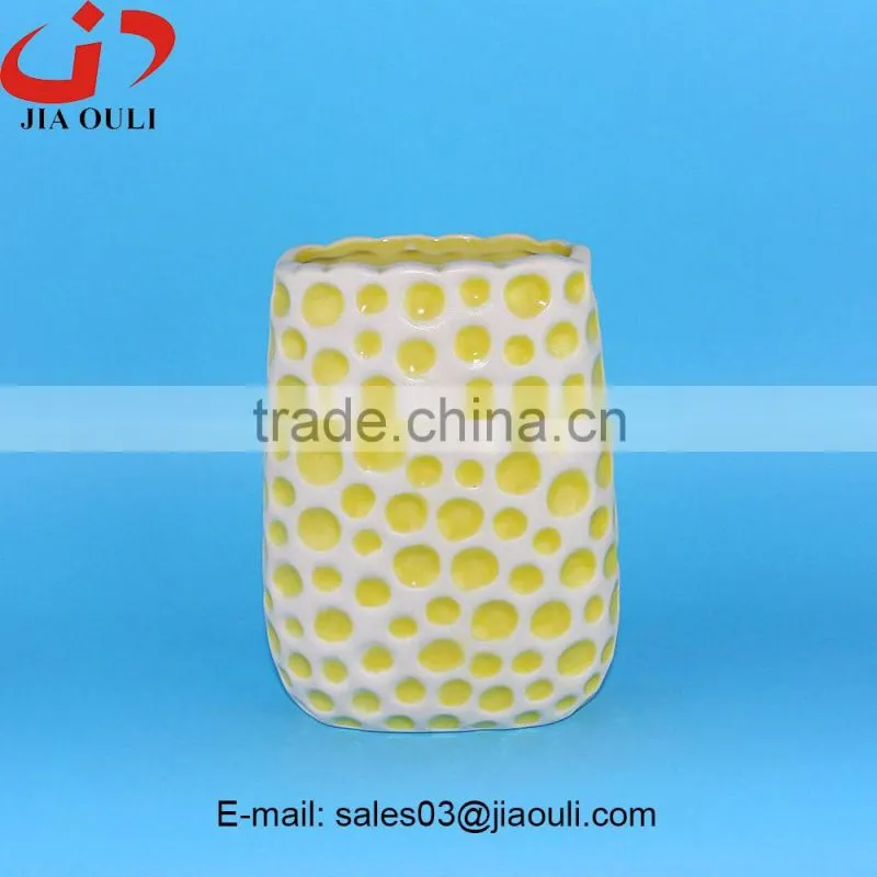 2016 hot sale new home decoration piebald ceramic flower vase