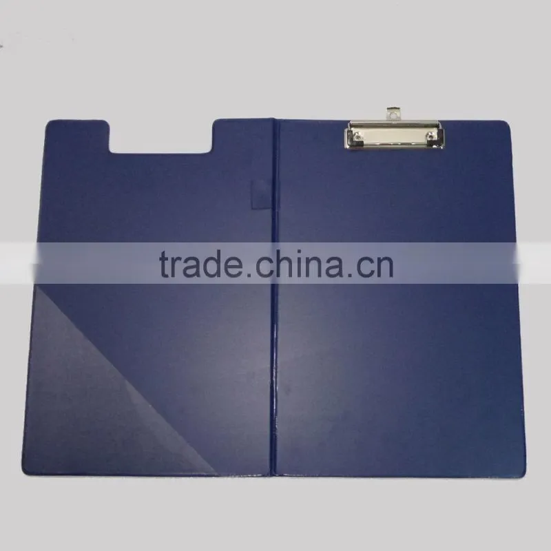 FC size office PVC plastic folding clipboard with storage