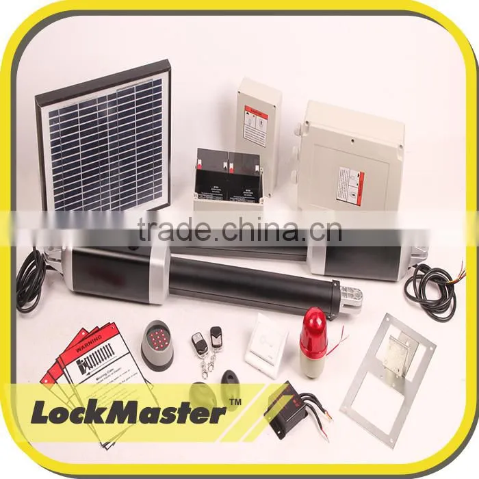 Solar Power System Metal Double Swing Gate Opener For Gates Up To 1700LB