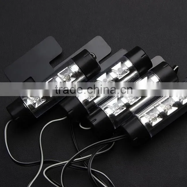 4Pcs Car Styling Interior Parking Decorative Light Passat B6 3 LEDs Led Lamp Car Door Charge 12V Glow 4in1 Atmosphere Blue Light