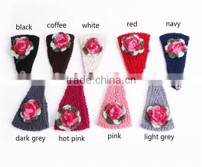 Hot sell stock crochet head wraps crochet knit headwrap