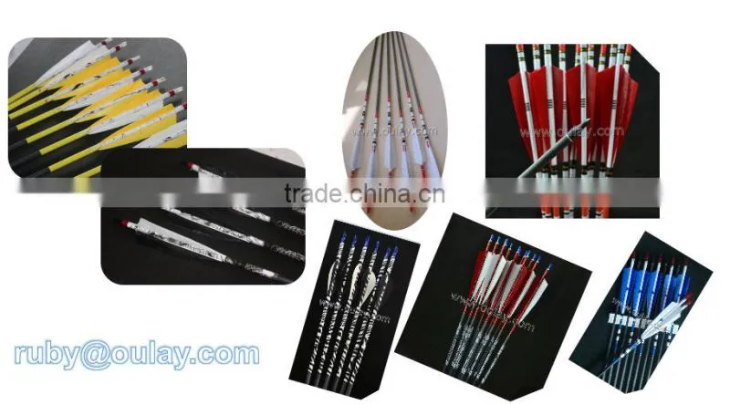 250sp*6.2mm Hunter Use Red Cresting Arrows For Compound Recurve Bows