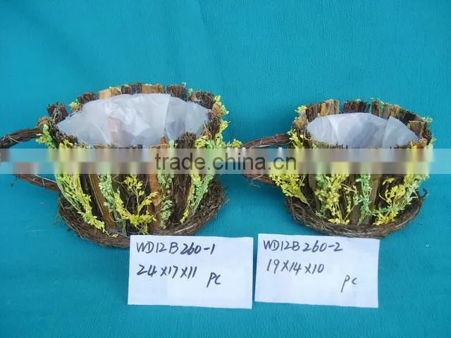 Handmade Decorative Flower Basket with handle