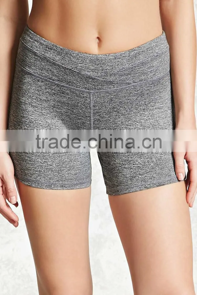 Cotton Shorts Women Elasticized Waist Active Marled Board Shorts Fabric Bicycle Work Shorts