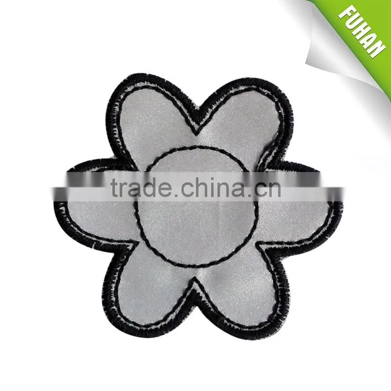 Flower Shape Reflective Material Embroidery Label