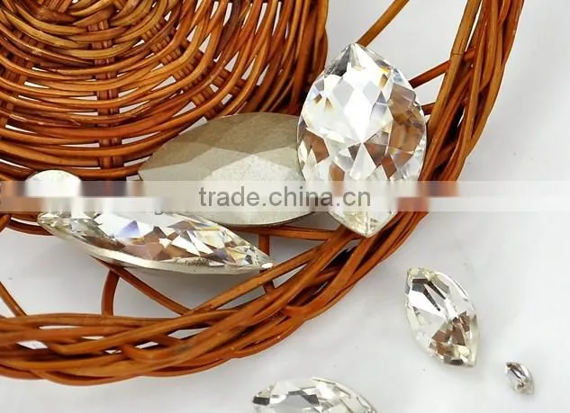 horse eye marquise4200 crystal glass beads with claw settings